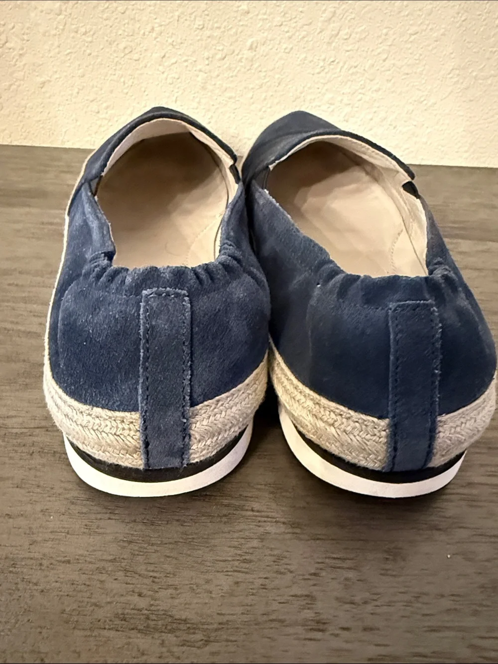 PRADA Navy Blue Suede Espadrille Platform Slip on Sneakers IT 37 US 7